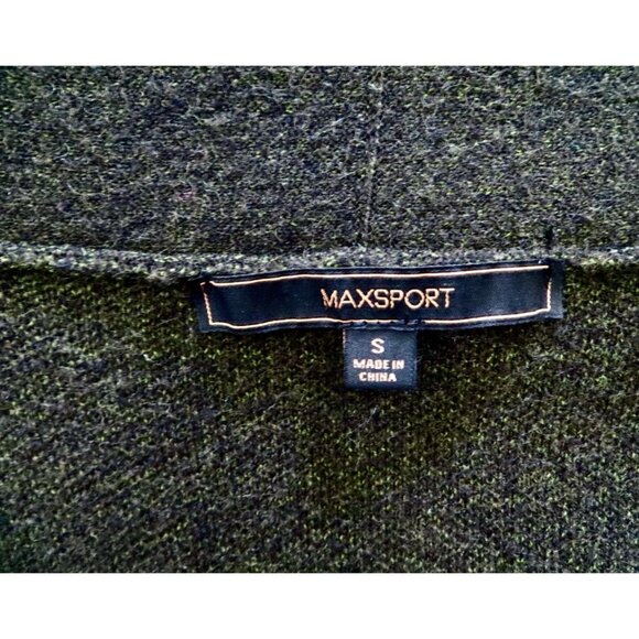 Max Sport Open Front Long Knit Duster Cardigan Olive Green SZ S - Picture 6 of 7